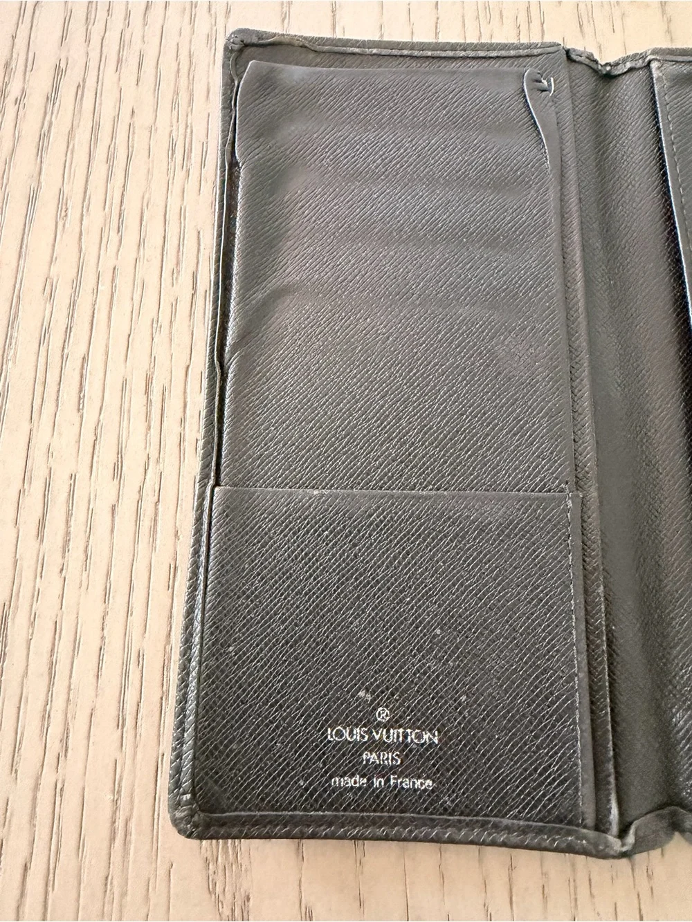 Louis Vuitton Black Textured Leather Long Card & Key Holder